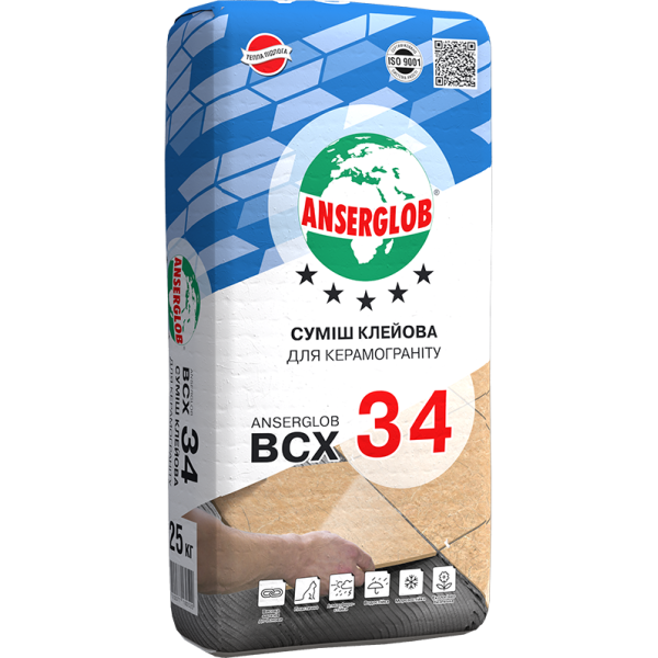 Купить Клей для керамогранита Anserglob ВСХ 34 25 кг