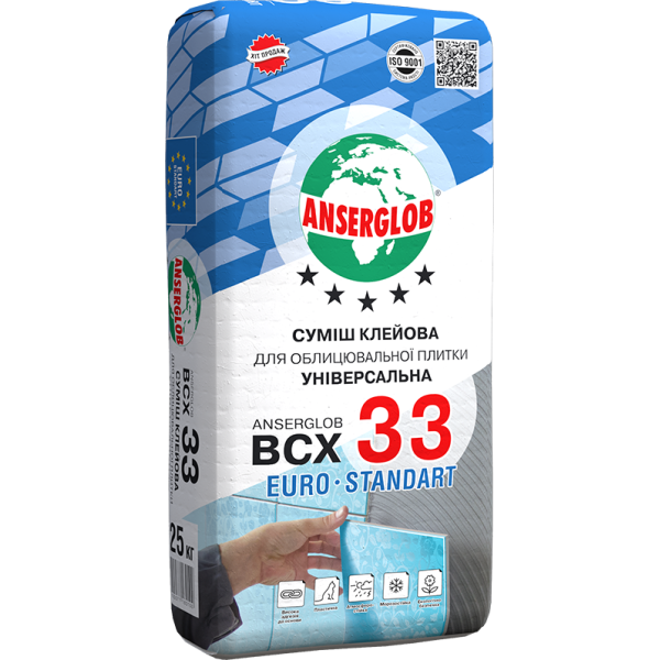 Купить Клей для плитки Anserglob ВСХ 33 25 кг