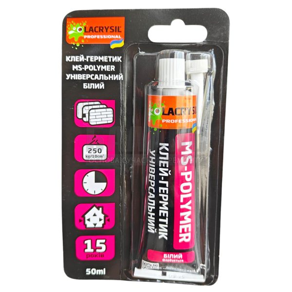 Купити Клей-герметик Lacrysil MS Polymer Універсальний білий 85 г