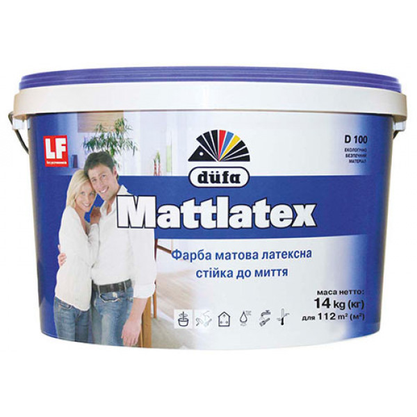 Купити Фарба латексна Dufa Mattlatex D100 матова біла 3,5 кг