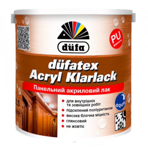 Купить Лак панельный Dufa Dufatex Acryl Klarlack глянец прозрачный 2,5 л